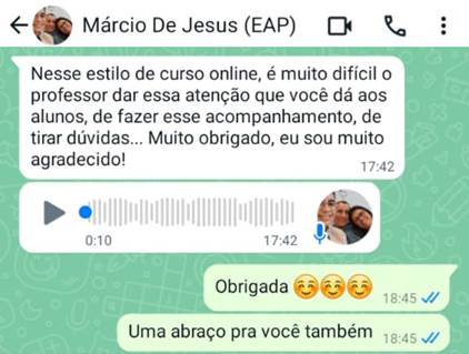 Depoimento Márcio sobre o suporte do curso