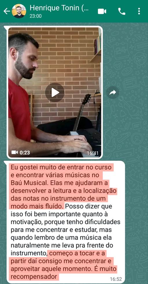 Depoimento Henrique Tonin sobre o Baú Musical