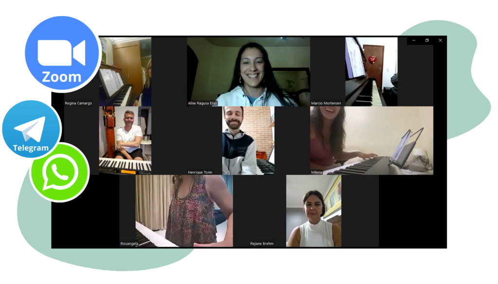 Aula ao vivo no Zoom com a professora Aline